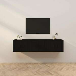 vidaXL 3 db fekete falra szerelhető TV-szekrény 57 x 34, 5 x 40 cm kép