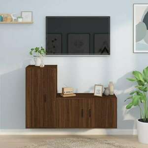 vidaXL 2 részes barna tölgyszínű szerelt fa TV-szekrényszett kép