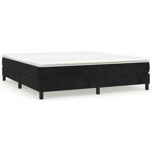Fekete bársony rugós ágy matraccal 180x200 cm kép