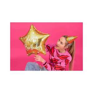 Fólia lufi "Happy Birthday" felirattal, 40cm arany kép