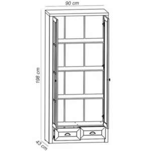 Provance W2S 2 ajtós vitrines szekrény 2 fiókkal Sosna-Tölgy kép