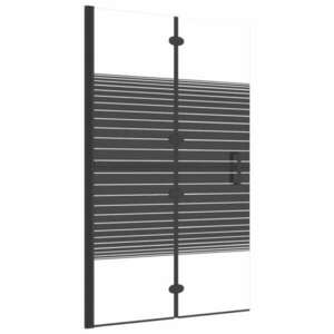 Fekete esg zuhanykabin összecsukható ajtóval 80 x 140 cm kép