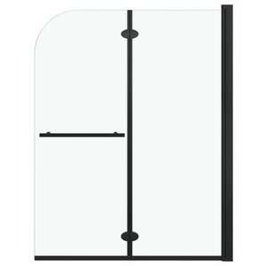 2 paneles fekete esg zuhanykabin összecsukható ajtóval 95x140cm kép