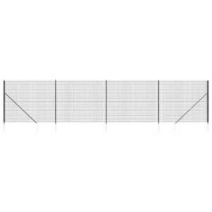 vidaXL antracitszürke dróthálós kerítés cövekekkel 1, 8 x 10 m kép