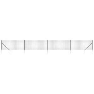 Antracitszürke dróthálós kerítés cövekekkel 1x10 m kép
