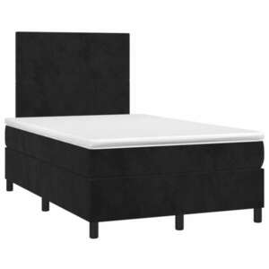Fekete bársony rugós ágy matraccal 120 x 200 cm kép