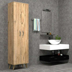 BODOL0102 Fürdőszobai magas szekrény Atlanti fenyő kép