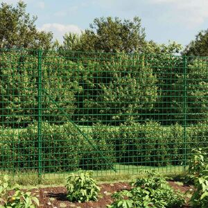 vidaXL zöld dróthálós kerítés cövekekkel 2x25 m kép