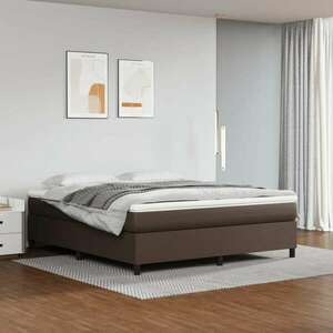 Barna műbőr rugós ágy matraccal 180 x 200 cm kép