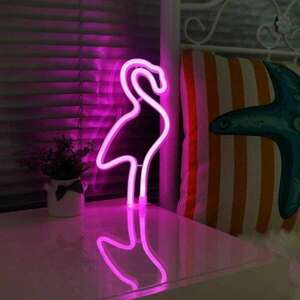 Neon LED fények - Pink Flamingó kép