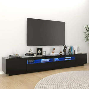 vidaXL fekete TV-szekrény LED-lámpákkal 260 x 35 x 40 cm kép