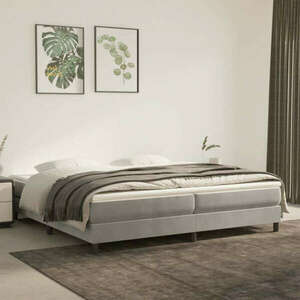 vidaXL világosszürke bársony rugós ágy matraccal 200x200 cm kép