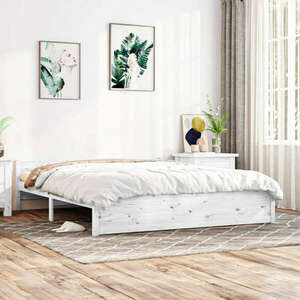vidaXL fehér tömör fa ágykeret 200x200 cm kép