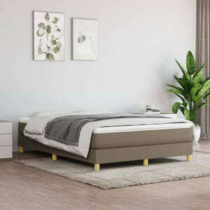 vidaXL tópszínű szövet rugós ágy matraccal 140 x 200 cm kép