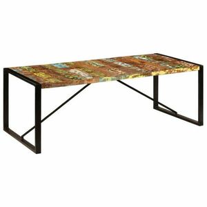 vidaXL tömör újrahasznosított fa étkezőasztal 220 x 100 x 75 cm kép