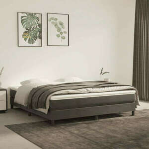 vidaXL sötétszürke bársony rugós ágy matraccal 180x200 cm kép