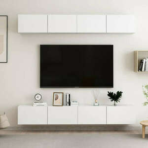 vidaXL 4 db fehér forgácslap TV-szekrény 100 x 30 x 30 cm kép