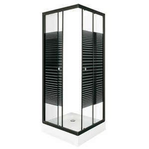 PICO Black stripe 80 szögletes zuhanykabin zuhanytálcával kép