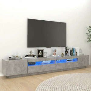 vidaXL betonszürke TV-szekrény LED-lámpákkal 260 x 35 x 40 cm kép