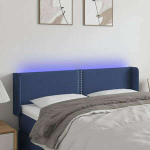 vidaXL kék szövet LED-es fejtámla 147 x 16 x 78/88 cm kép
