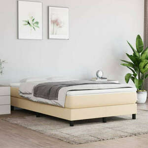 vidaXL krémszínű szövet rugós ágy matraccal 120 x 200 cm kép