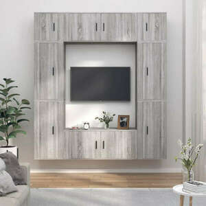 vidaXL 8 részes szürke sonoma színű szerelt fa TV-szekrényszett kép