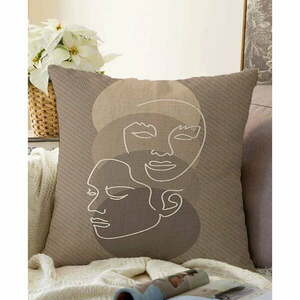 Chenille barna pamut keverék párnahuzat, 55 x 55 cm - Minimalist Cushion Covers kép