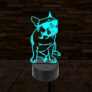 3D LED lámpa - Francia bulldog szemüvegben kép