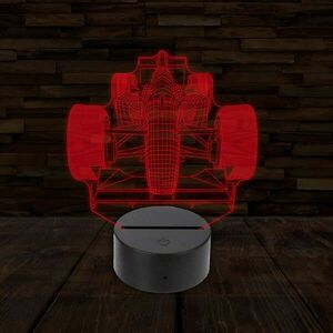 3D LED lámpa - Versenyautó kép