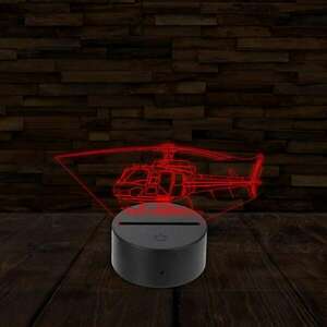 3D LED lámpa - Helikopter kép
