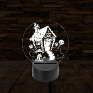 3D LED lámpa - Mézeskalács ház kép