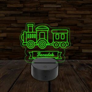 3D LED lámpa - Vonat egyedi névvel kép