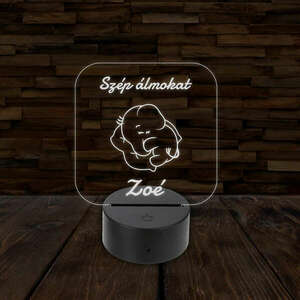 3D LED lámpa - Elefánt egyedi névvel kép