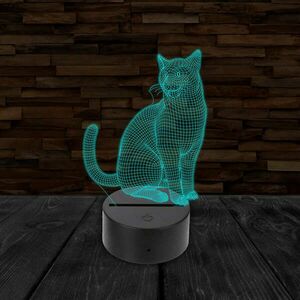 3D LED lámpa - Cica kép