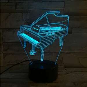 3D LED lámpa - Zongora kép