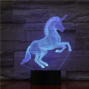 3D LED lámpa - Unikornis kép