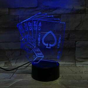 3D LED lámpa - Póker kép