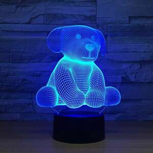 3D LED lámpa - Plüss kutya kép