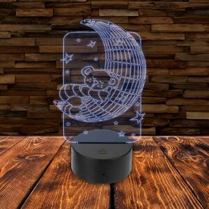 3D LED lámpa - Maci holddal kép