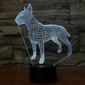3D LED lámpa - Bullterrier kép