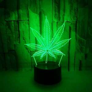3D LED lámpa - Cannabis kép