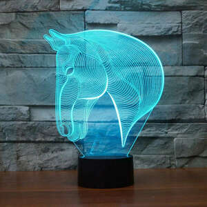 3D LED lámpa - Ló fej kép