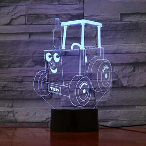 3D LED lámpa - Traktor egyedi névvel kép