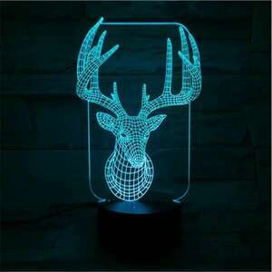 3D LED lámpa - Szarvas fej kép