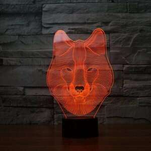 3D LED lámpa - Farkas fej kép