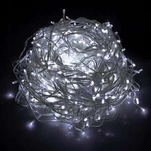 Fényfüggönyfüzér 300 LED, 12m, beltéri/kültéri, fehér világítás, ... kép