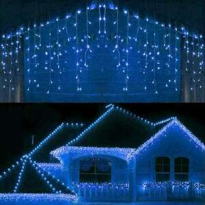 Fringe telepítés 8 fényjátékkal - kék, összekapcsolható, 500 led... kép