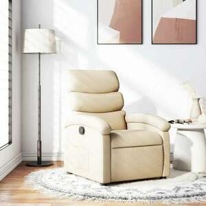 vidaXL krémszínű szövet dönthető fotel kép