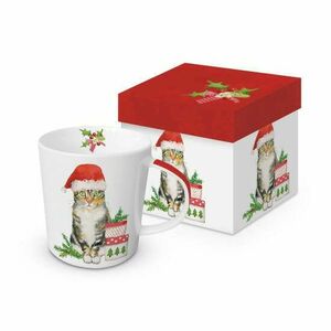 PPD.604155 Porcelánbögre 0, 35l, dobozban, Christmas Kitty kép