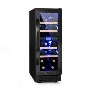 Klarstein Vinovilla 17 Built-in Duo Onyx Edition, kétzónás borhűtő, 53 liter, 17 palack, 3 színű LED világítás, üvegajtó kép